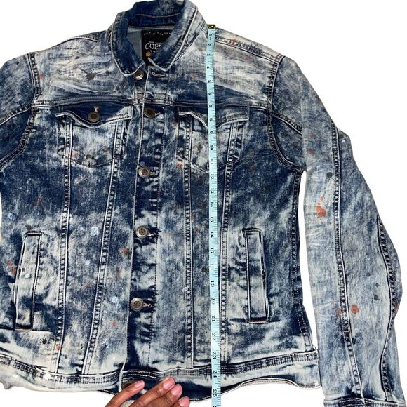 Copper Rivet Denim Jacket Men’s Size Small Acid Wash Jean jacket - Picture 6 of 6